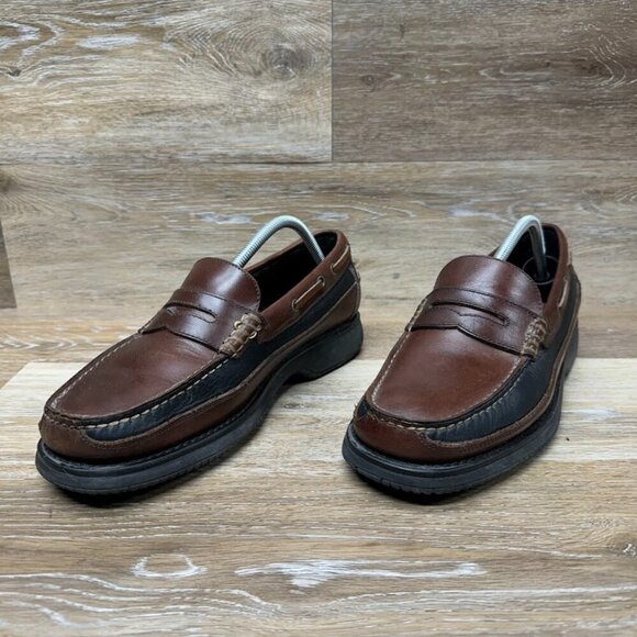 Bass Birchwood Brown/Black Leather Penny Loafers Men\'s Size 10.5 main image 5